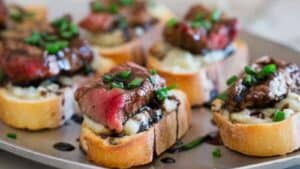 Blue Cheese Steak Crostini