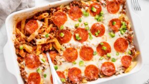 Pepperoni Casserole (Pizza Bake Recipe)