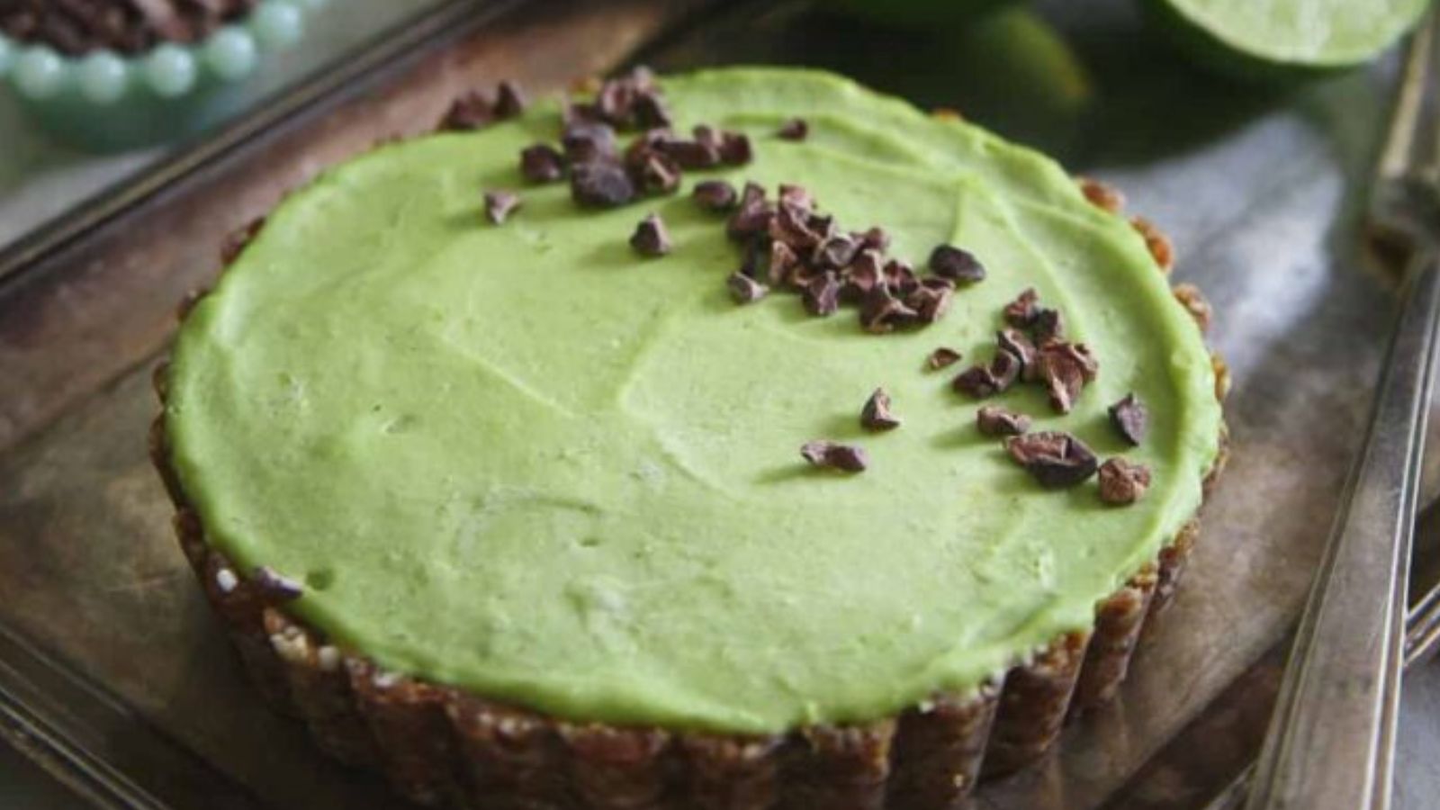 No Bake Lime Avocado Tart