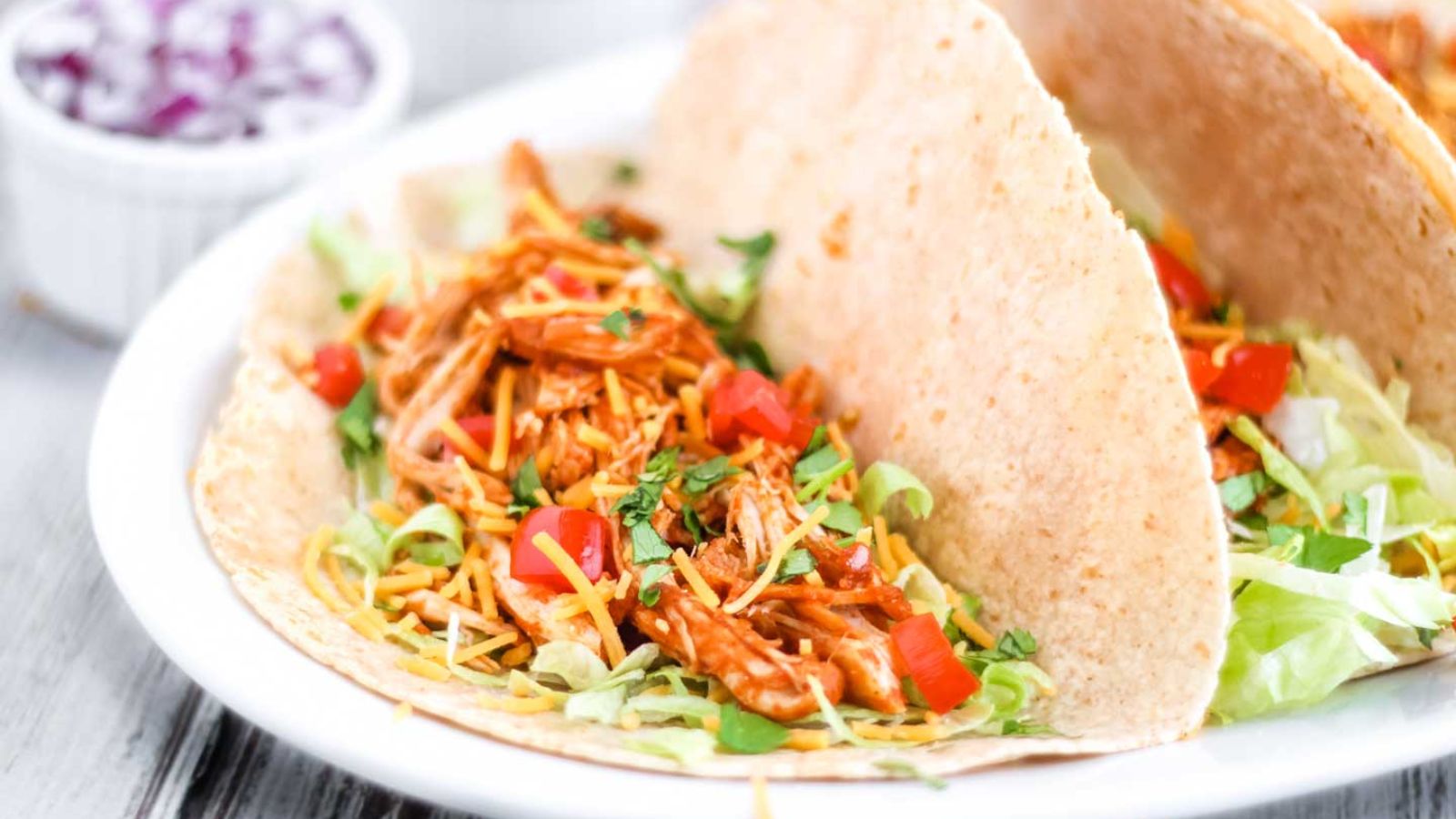 Crock Pot Chicken Tacos (3 Ingredients!)