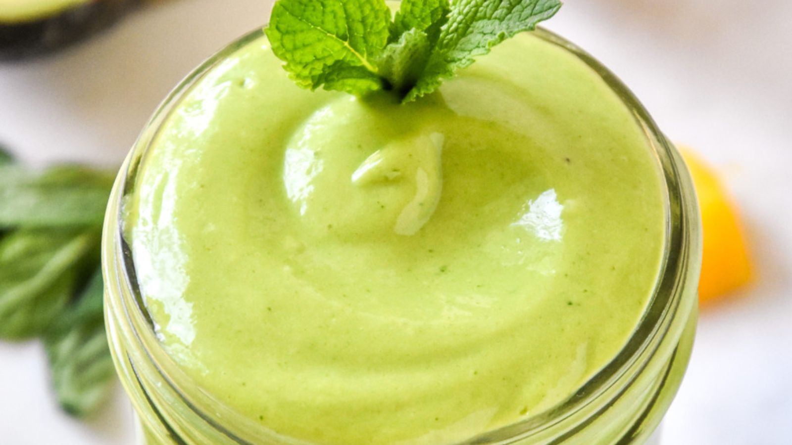 Creamy Avocado Mint Green Smoothie
