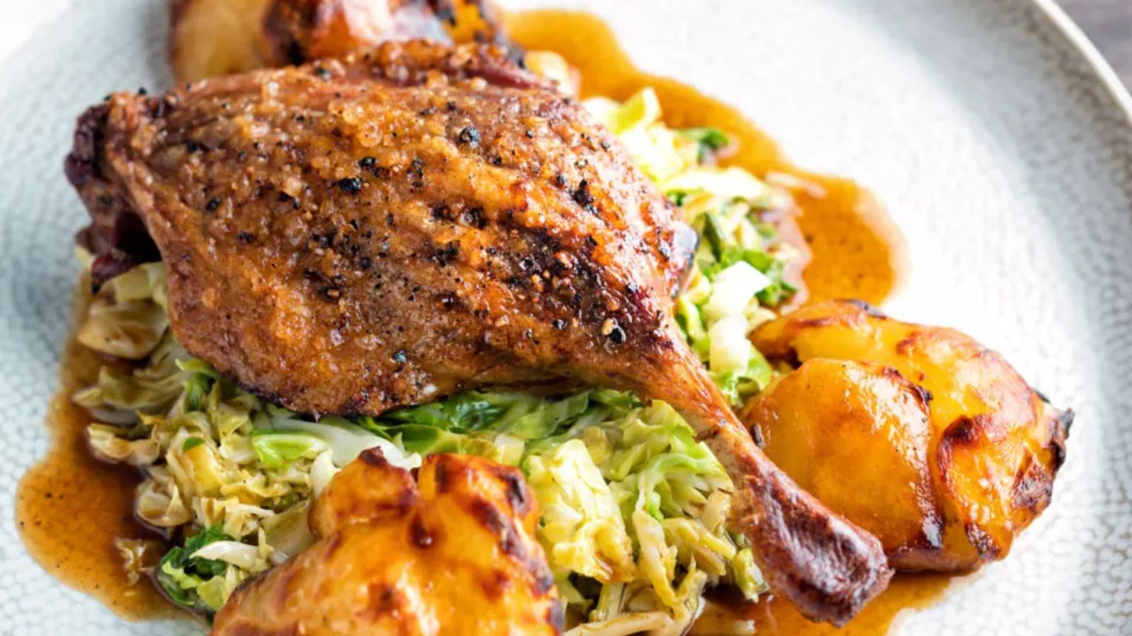 Slow Roast Duck Legs with Balsamic Vinegar Gravy