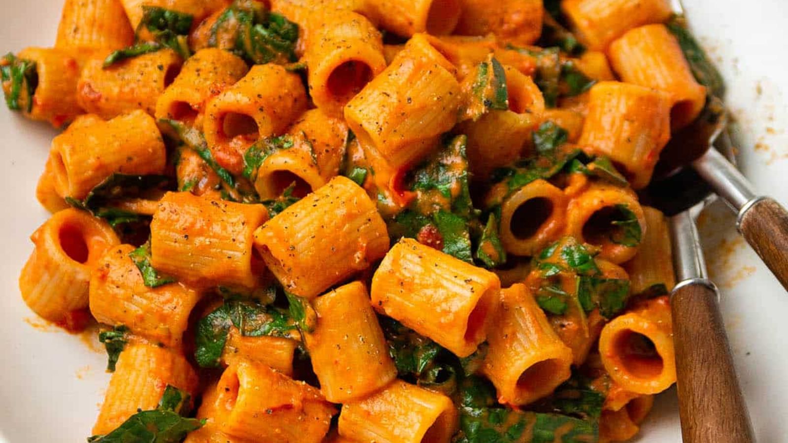 Creamy Harissa Tomato Pasta with Kale