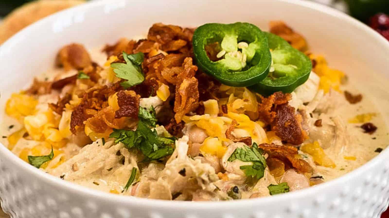 Jalapeno Soup with Chicken and Bacon