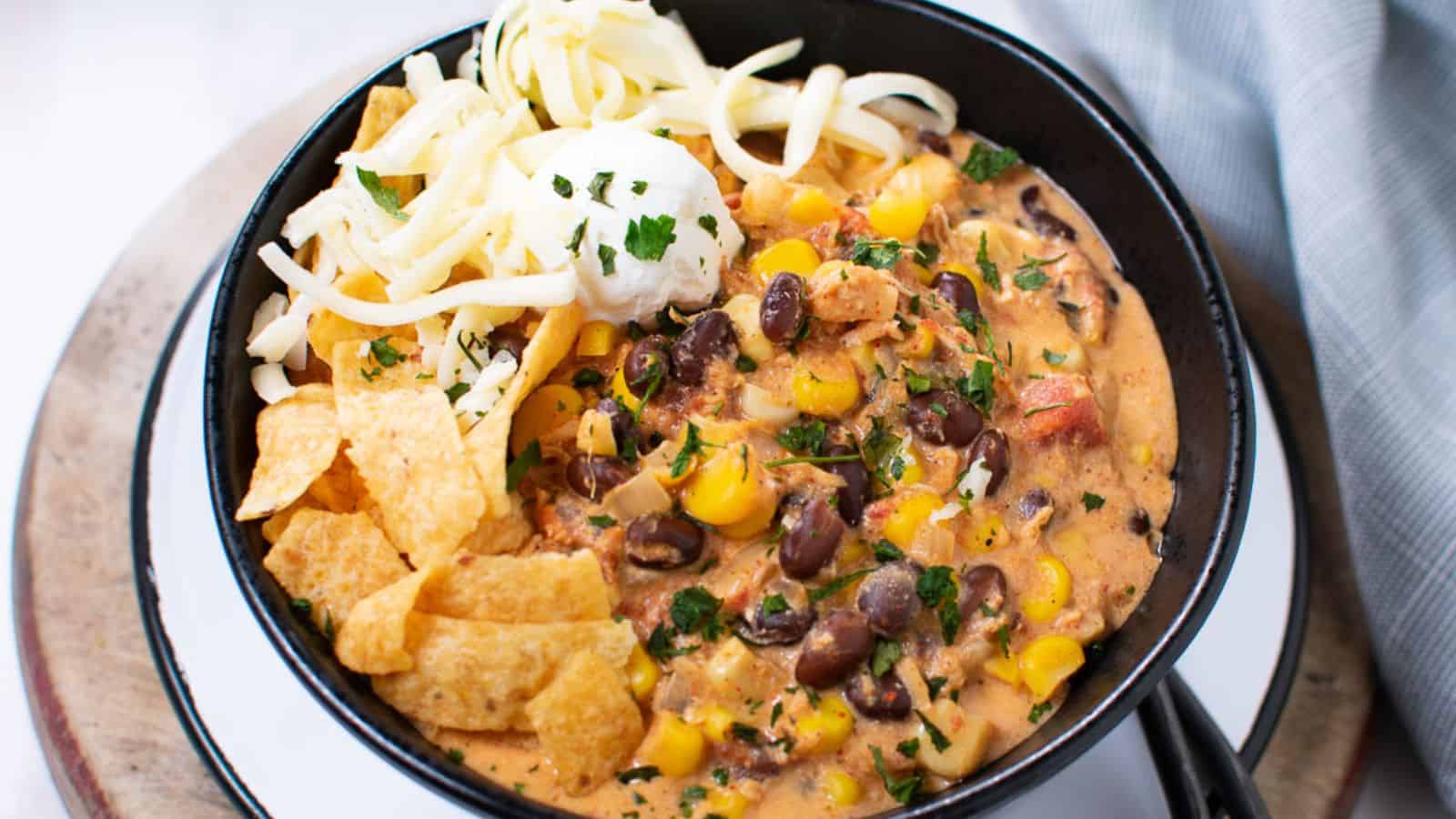 Southwest Chicken Soup with Cream Cheese