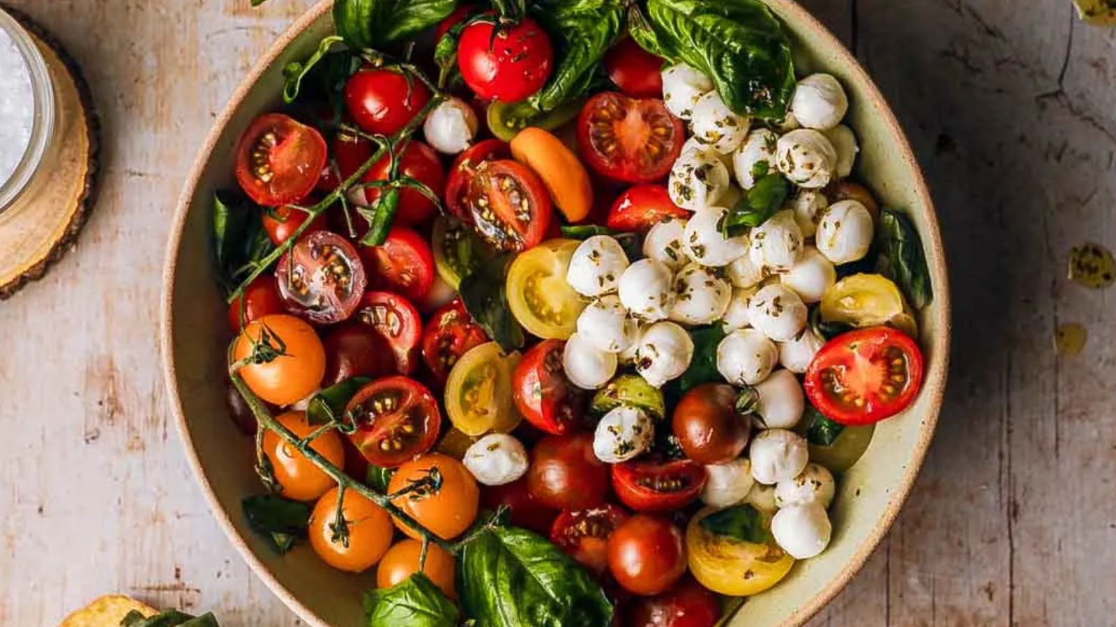 Simple 5 Ingredient Cherry Tomato Caprese Salad