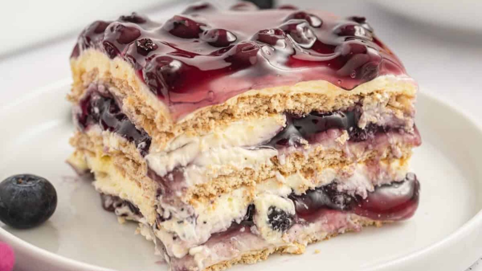 Easy Lemon Blueberry Icebox Cake Recipe