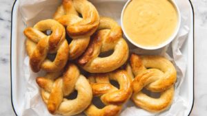 Homemade Soft Pretzels with Pretzel Cheese Dip