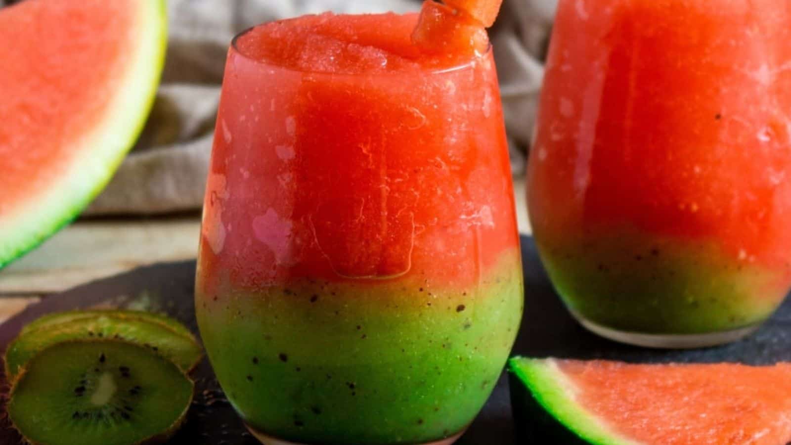 Easy Homemade Kiwi Watermelon Slushie