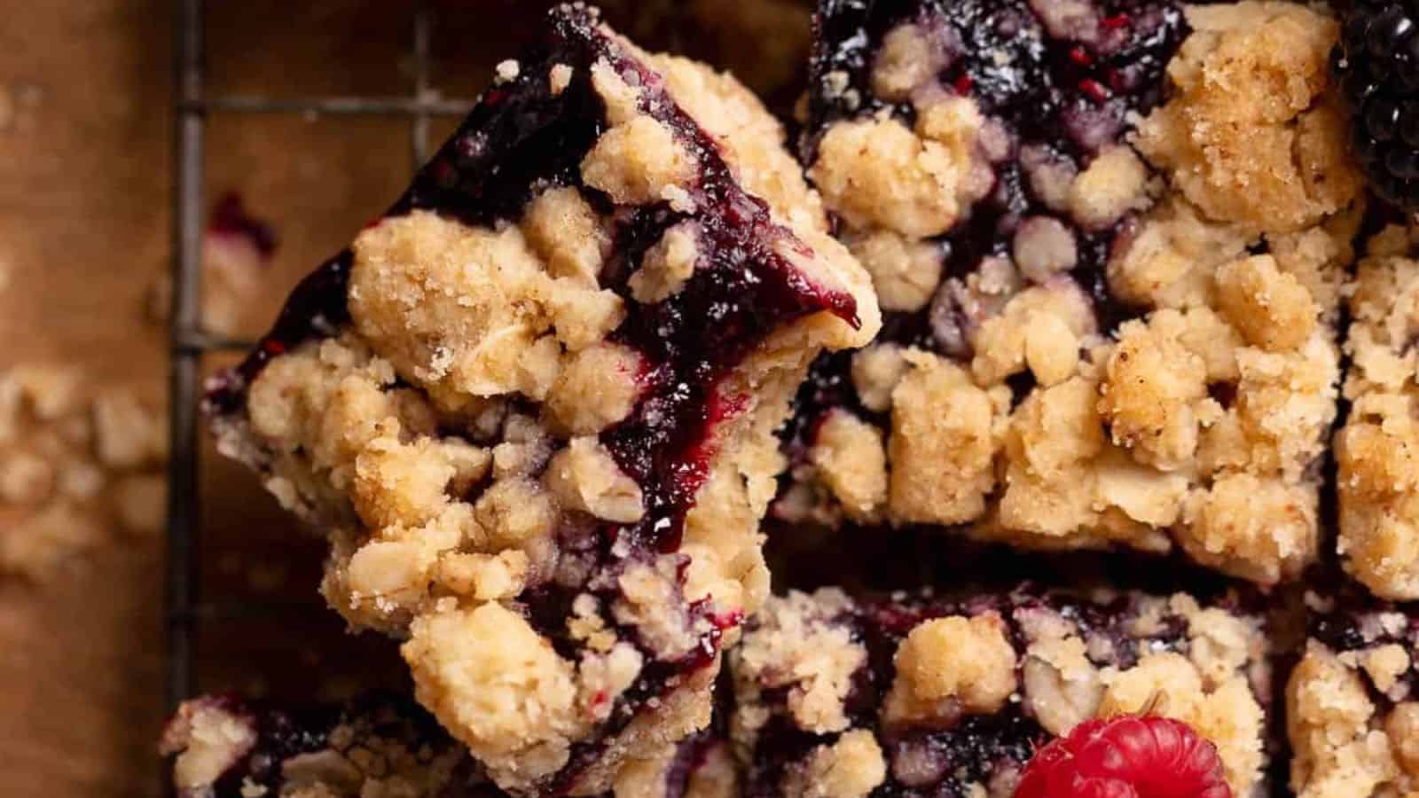 Brown Butter Triple Berry Crumb Bars