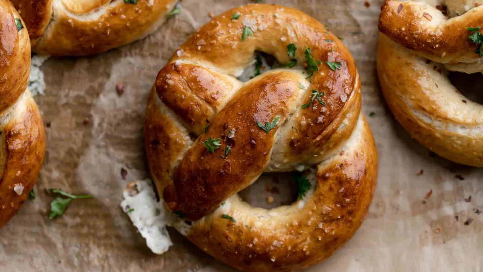 Spinach Artichoke Stuffed Pretzels