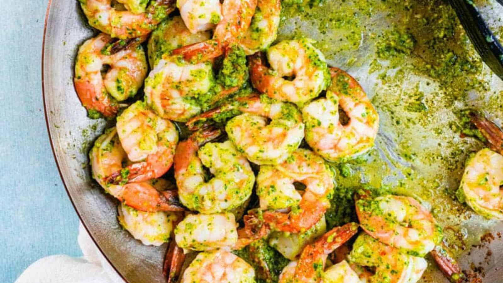 Easy Pesto Shrimp