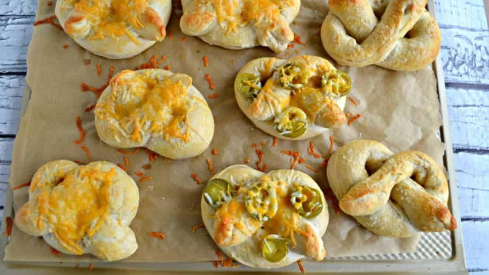 Cheddar Garlic Soft Pretzels