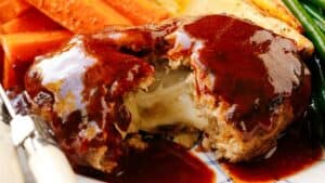 Cheese Stuffed Japanese Hamburger Steak