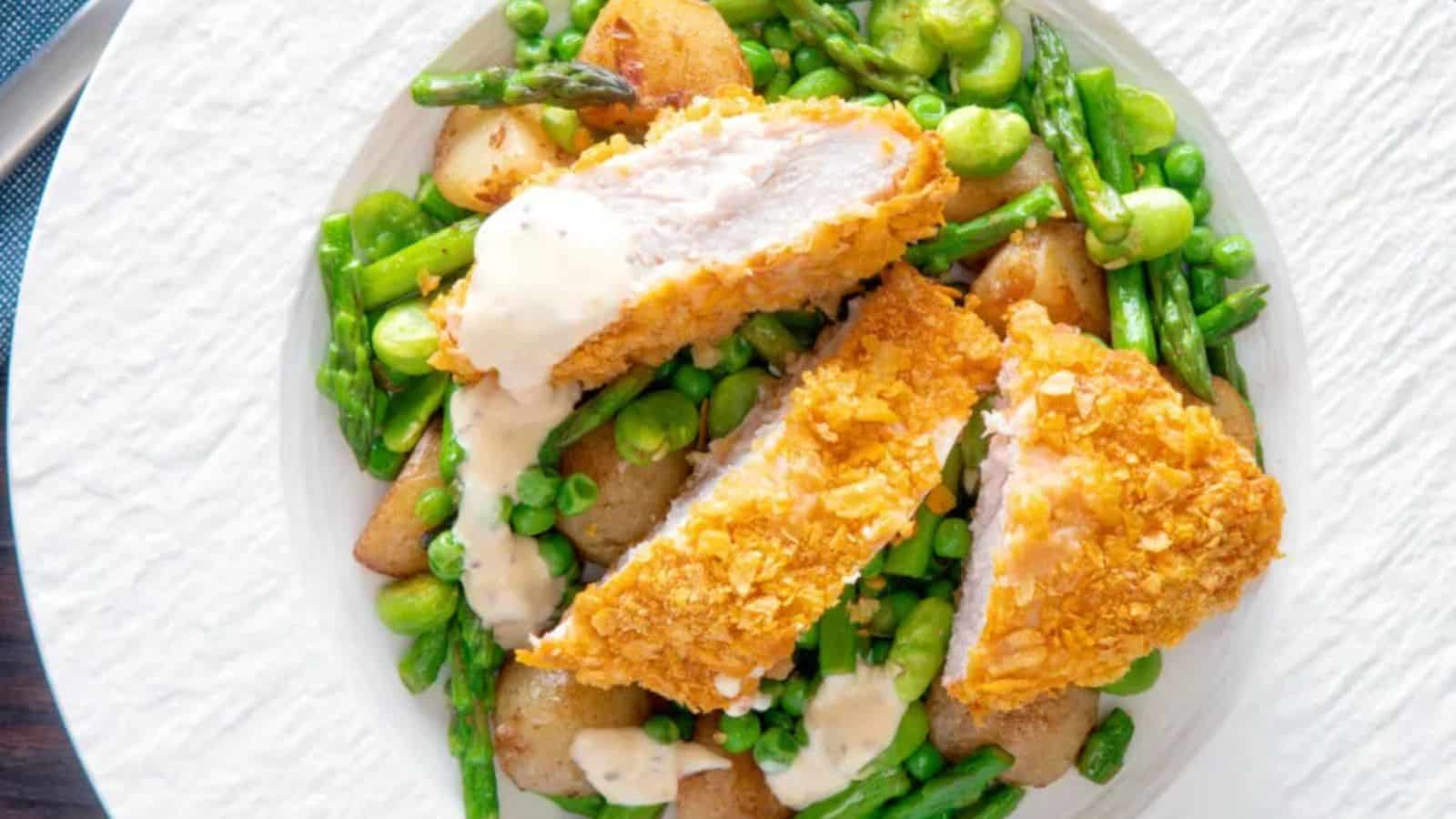 Cornflake Chicken with Mustard Sauce