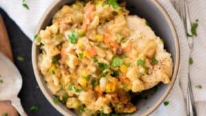 Crock Pot Chicken and Stuffing with Vegetables
