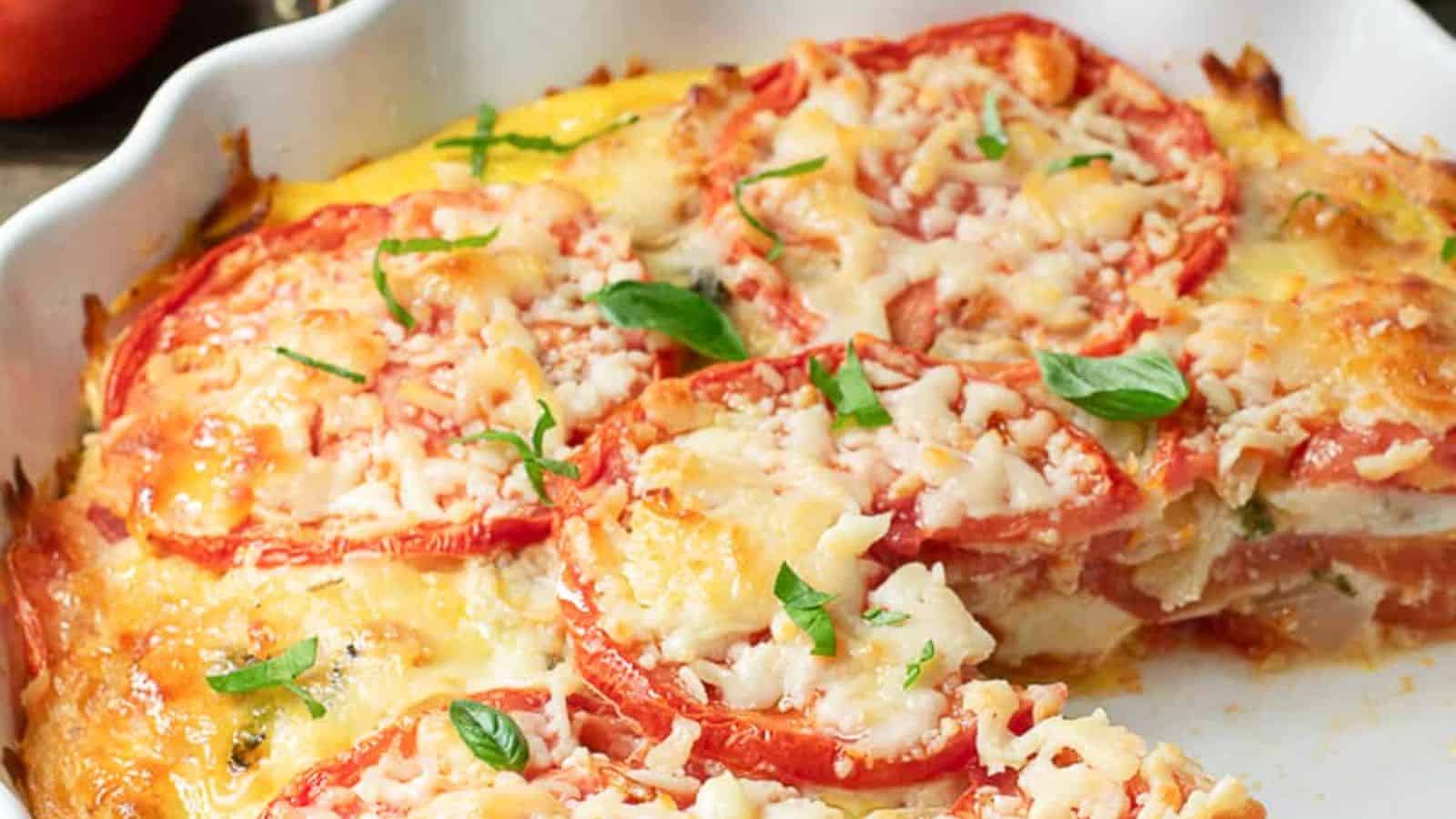 Easy Crustless Tomato Pie (Low Carb)