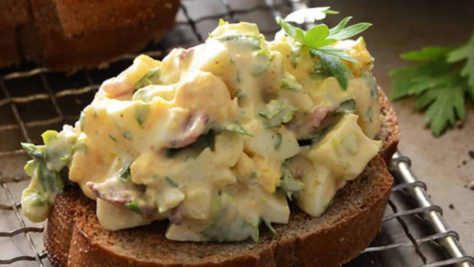 Bacon Egg Salad Recipe with Creamy Honey Mustard Dressing
