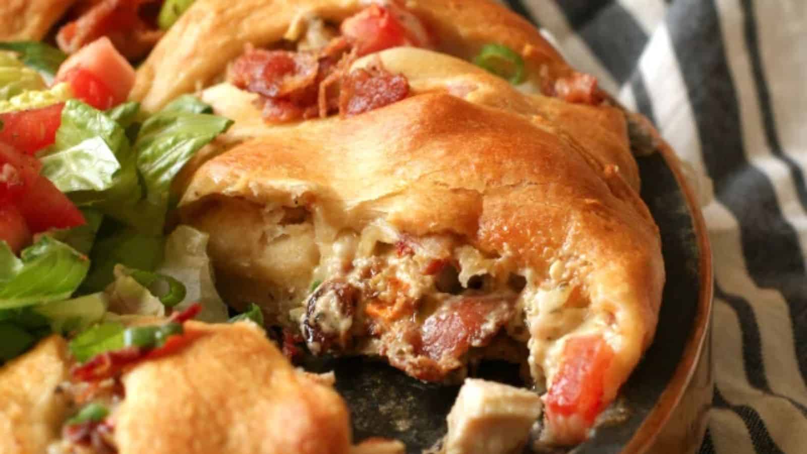Ultimate Cheesy Chicken Club Crescent Roll Ring