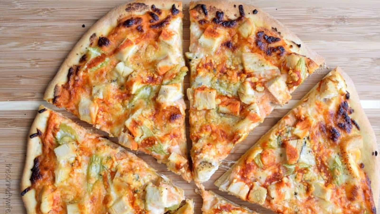 Cheesy Buffalo Chicken Pizza