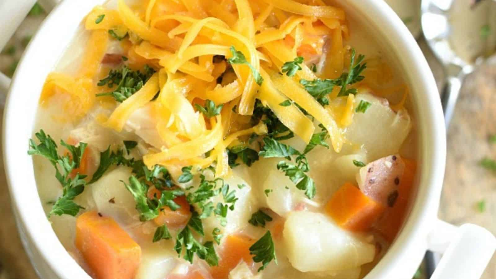 Cheesy Chicken Potato Soup {Instant Pot}