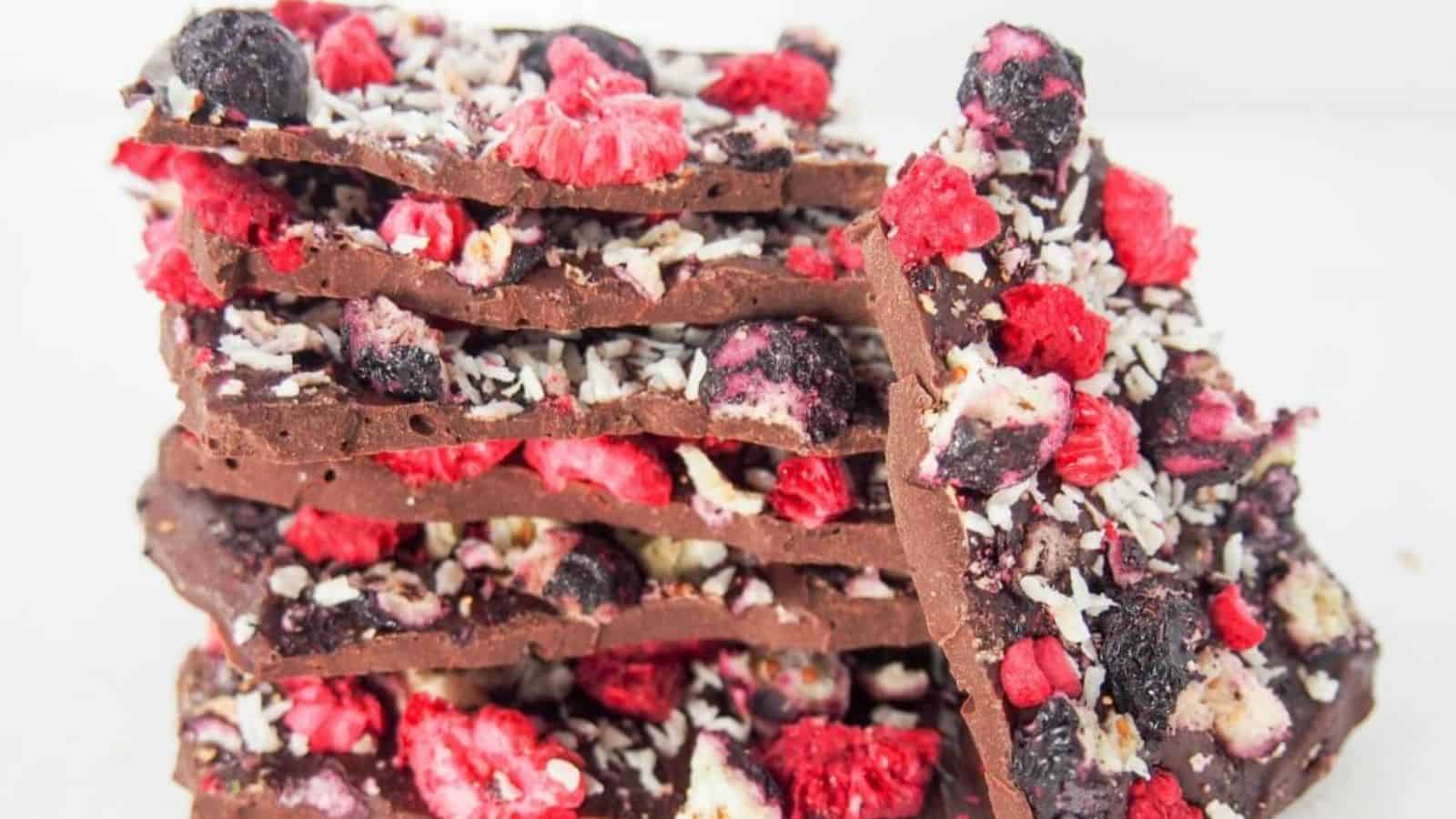 BLUEBERRY RASPBERRY CHOCOLATE BARK