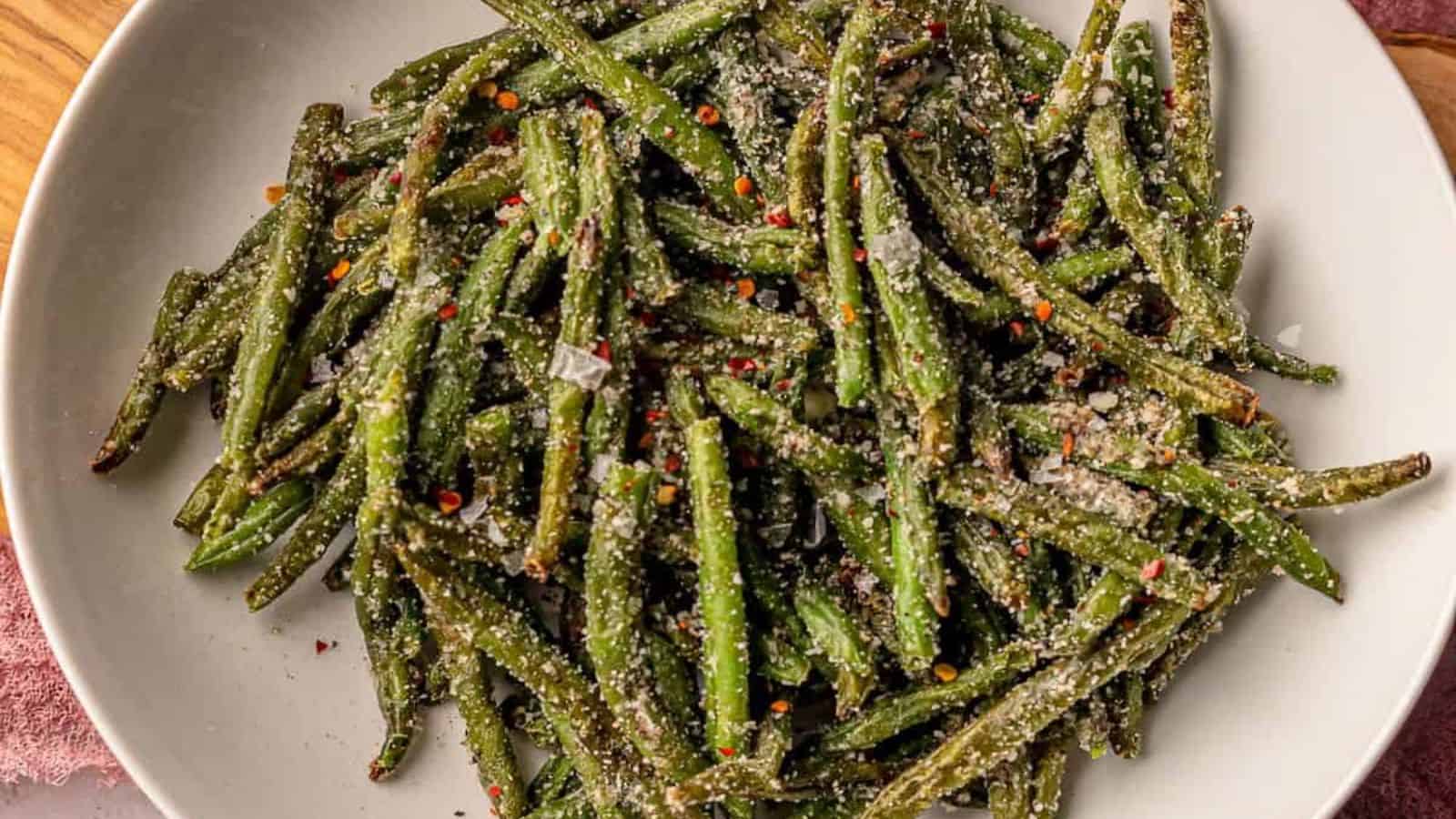 Crispy Parmesan Air Fryer Frozen Green Beans