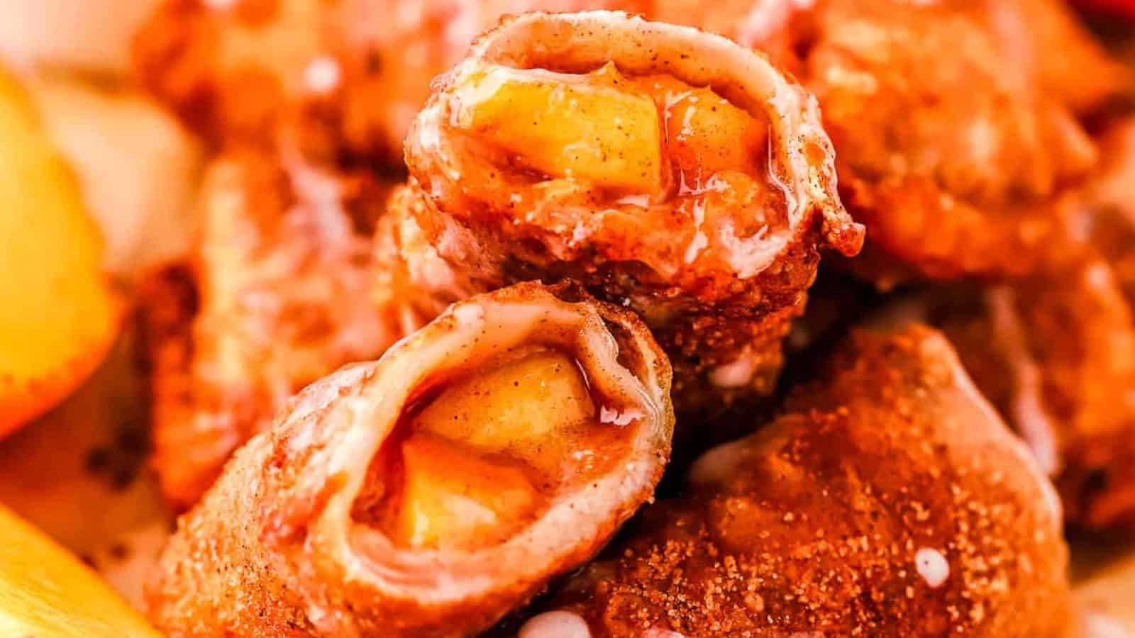 Peach Cobbler Egg Rolls