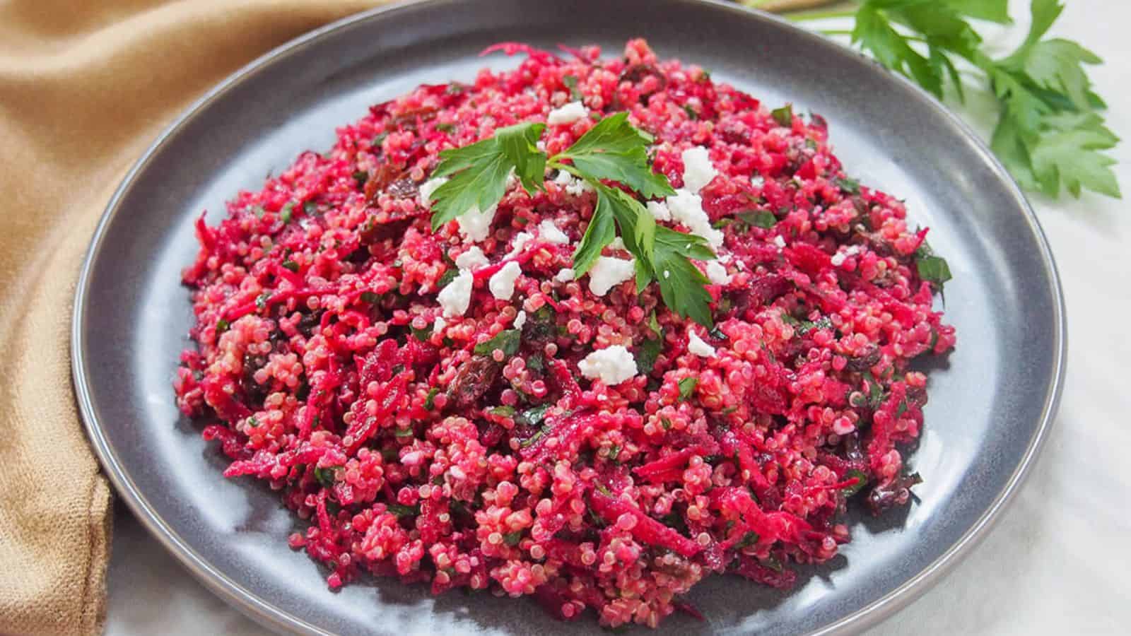 RAW BEET QUINOA SALAD
