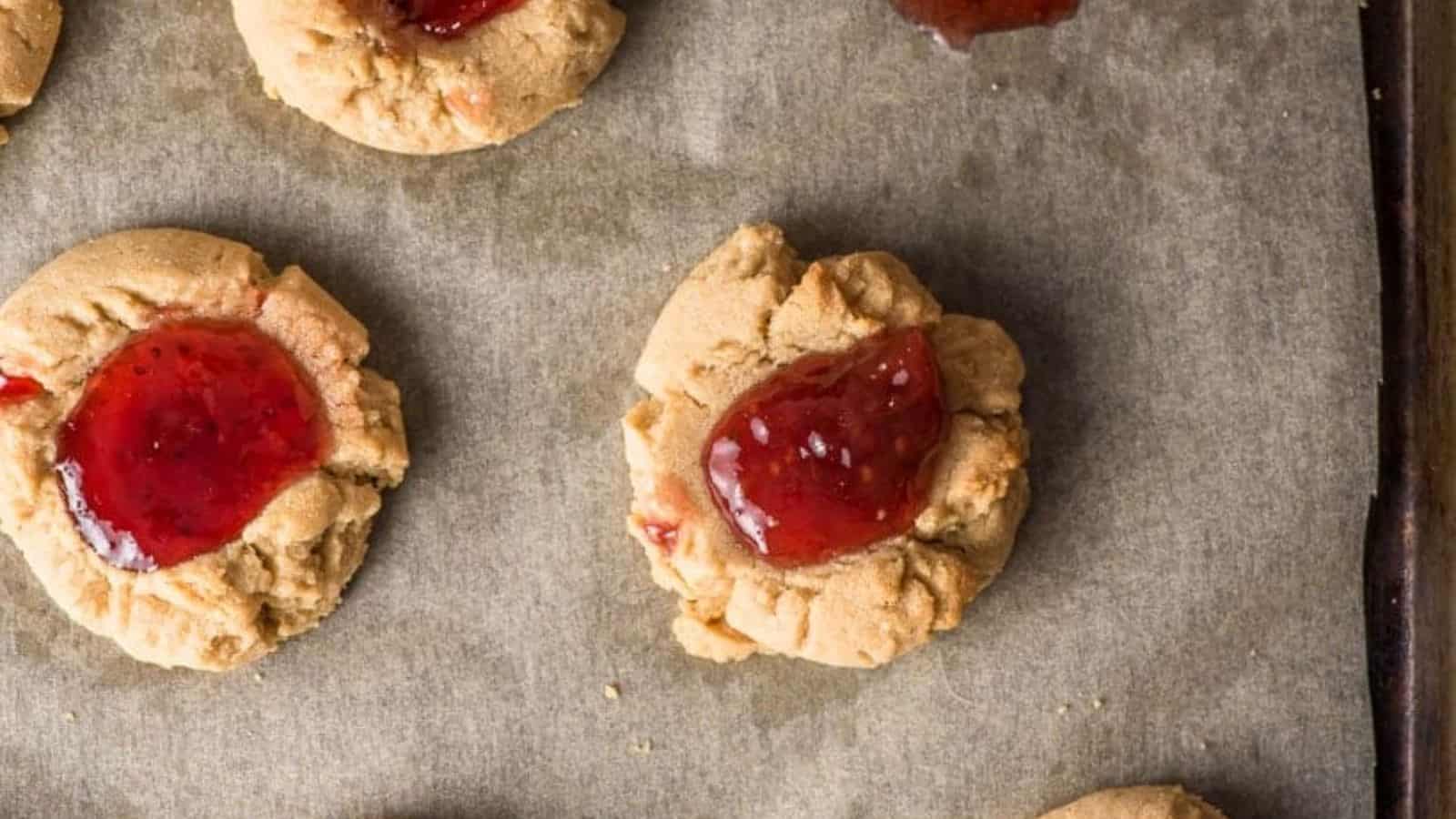 Peanut Butter Thumbprint Cookies with Jam