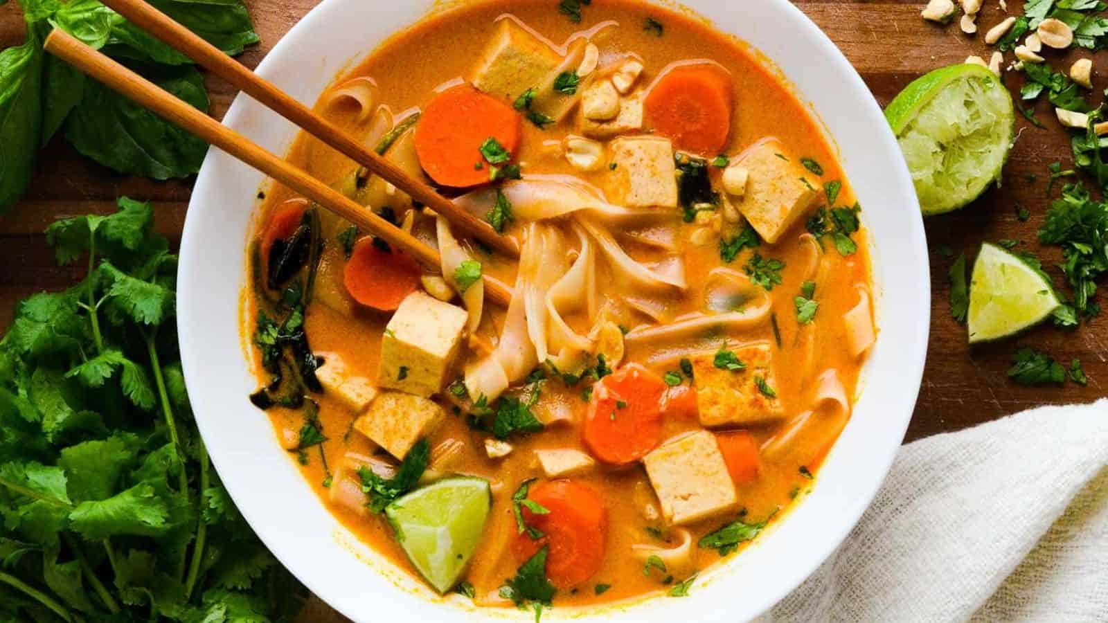 Coconut Curry Noodle Soup with Tofu