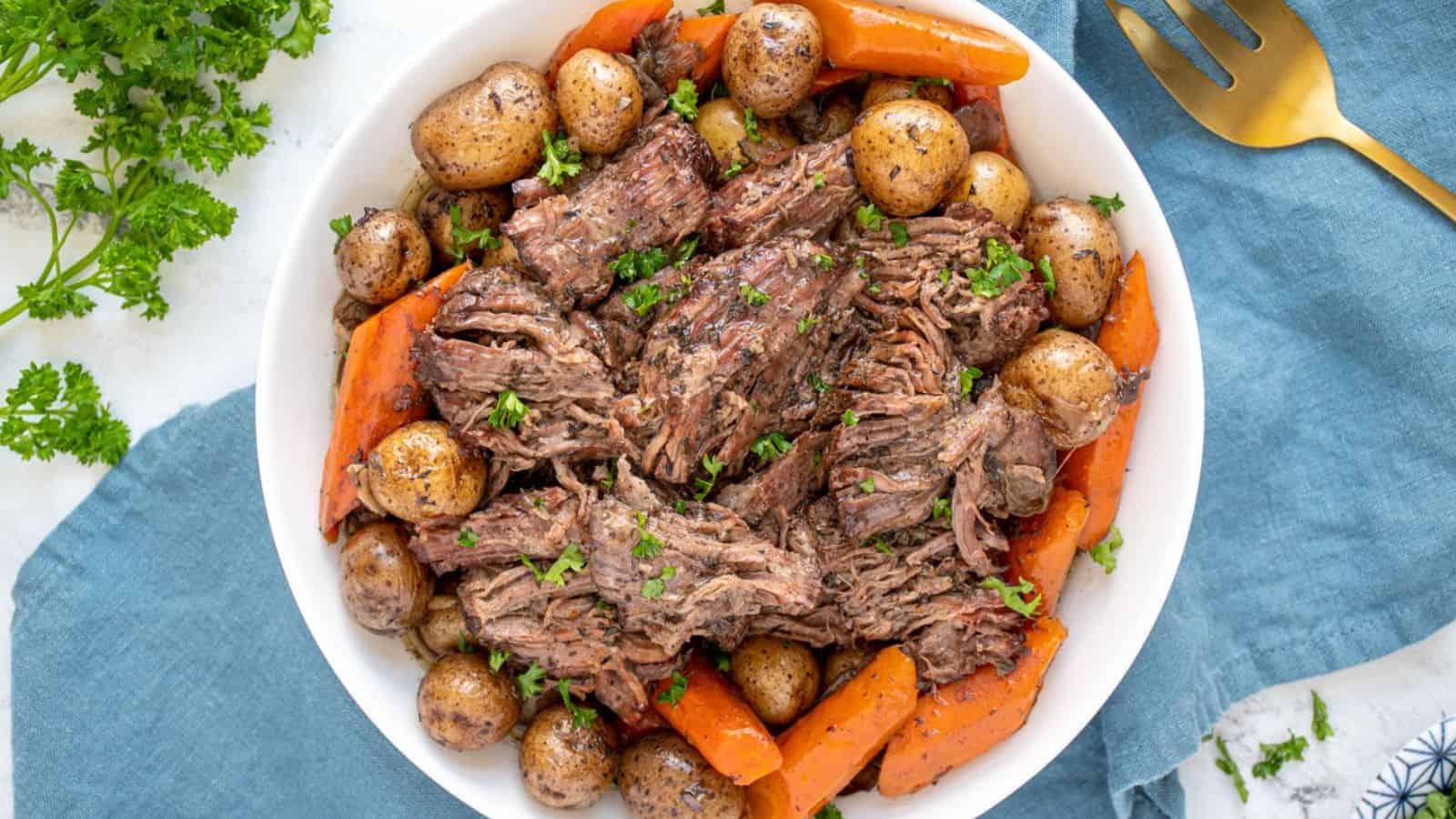 Slow Cooker Pot Roast made with Red Wine