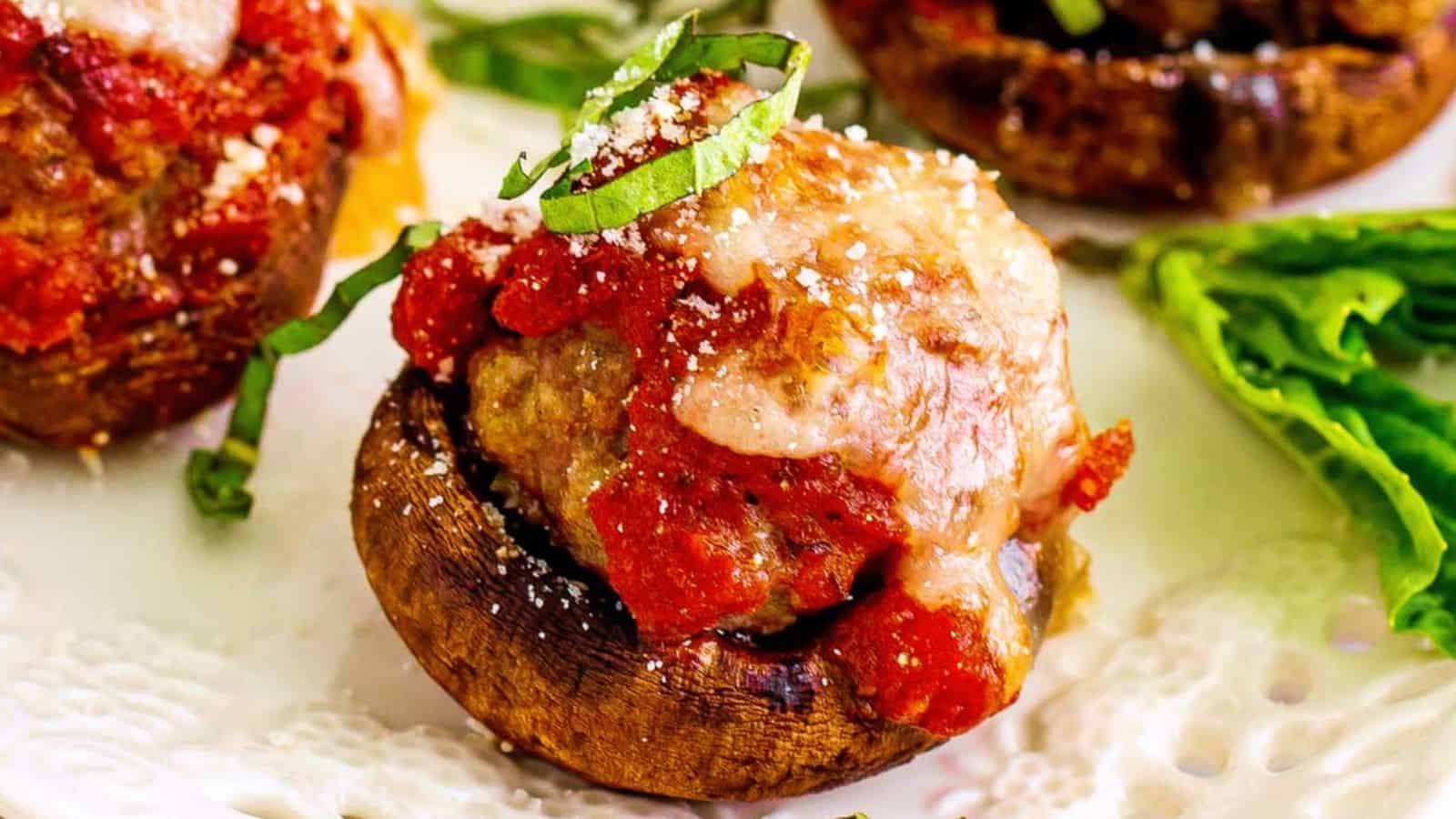 MEATBALL STUFFED MUSHROOMS