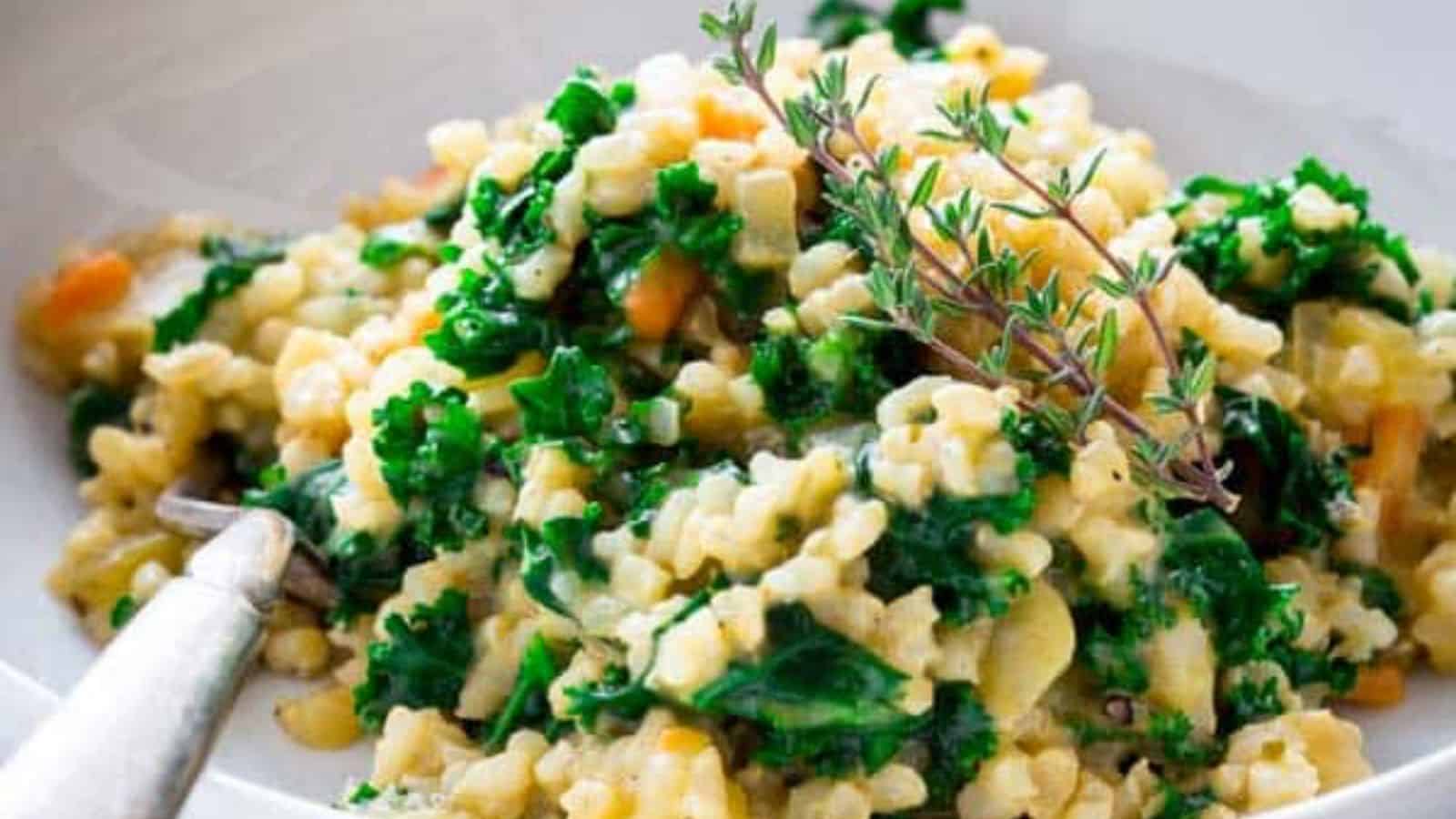 Kale Risotto {with Brown Rice}