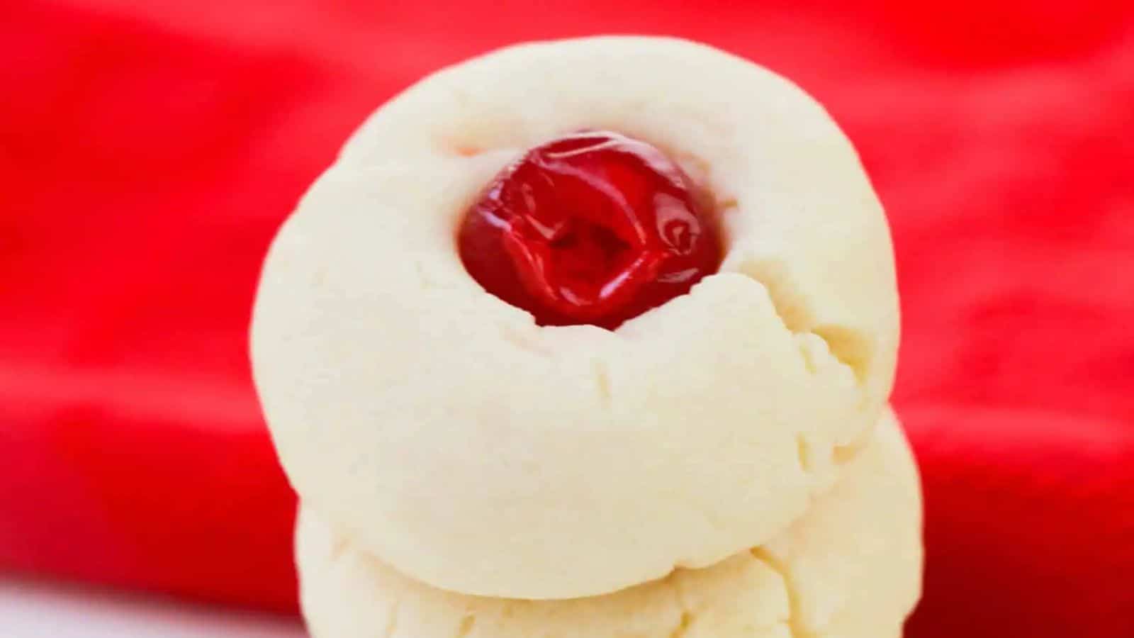 Shortbread Maraschino Cherry Cookies