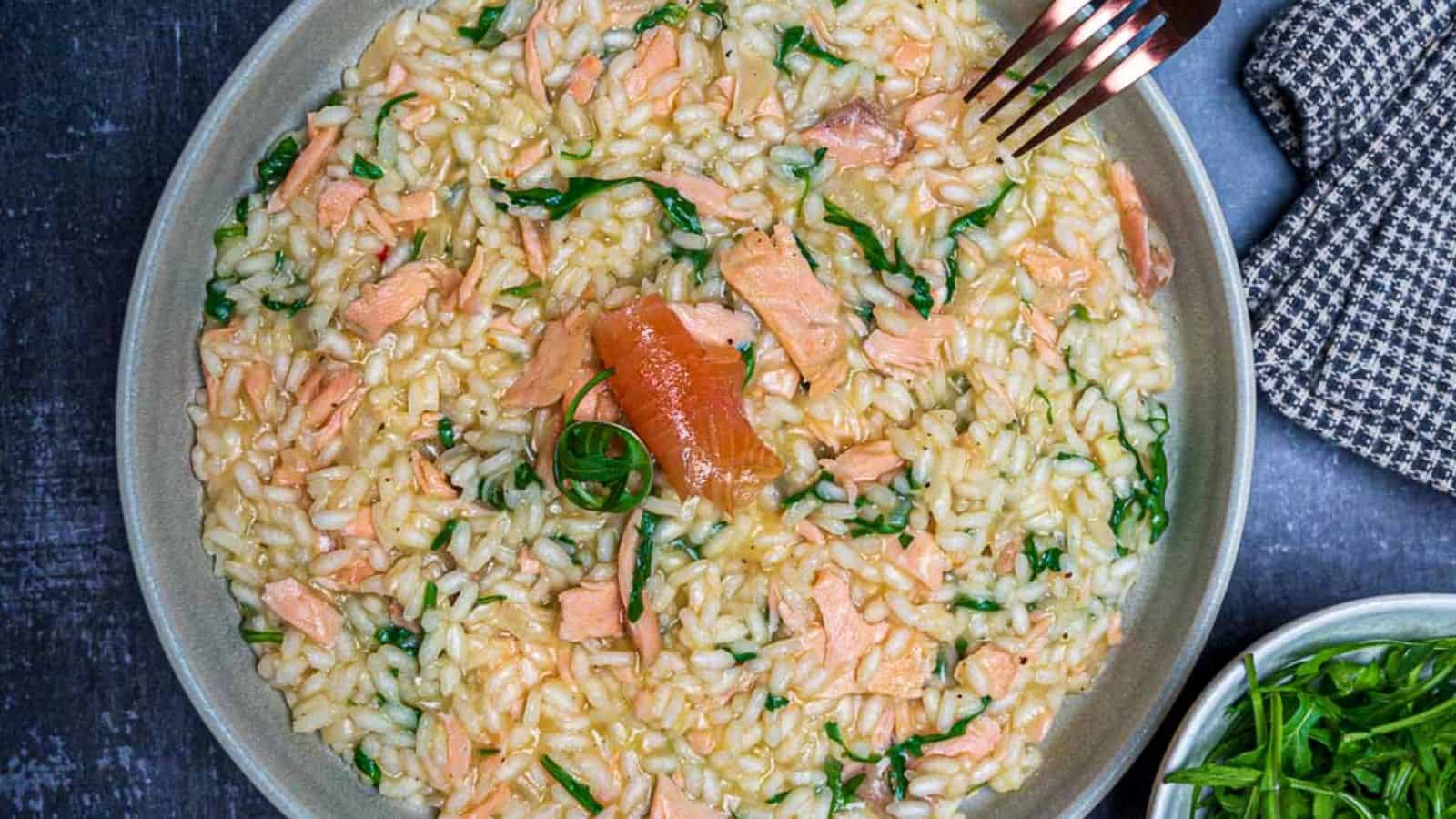 Creamy Smoked Salmon and Rocket Risotto