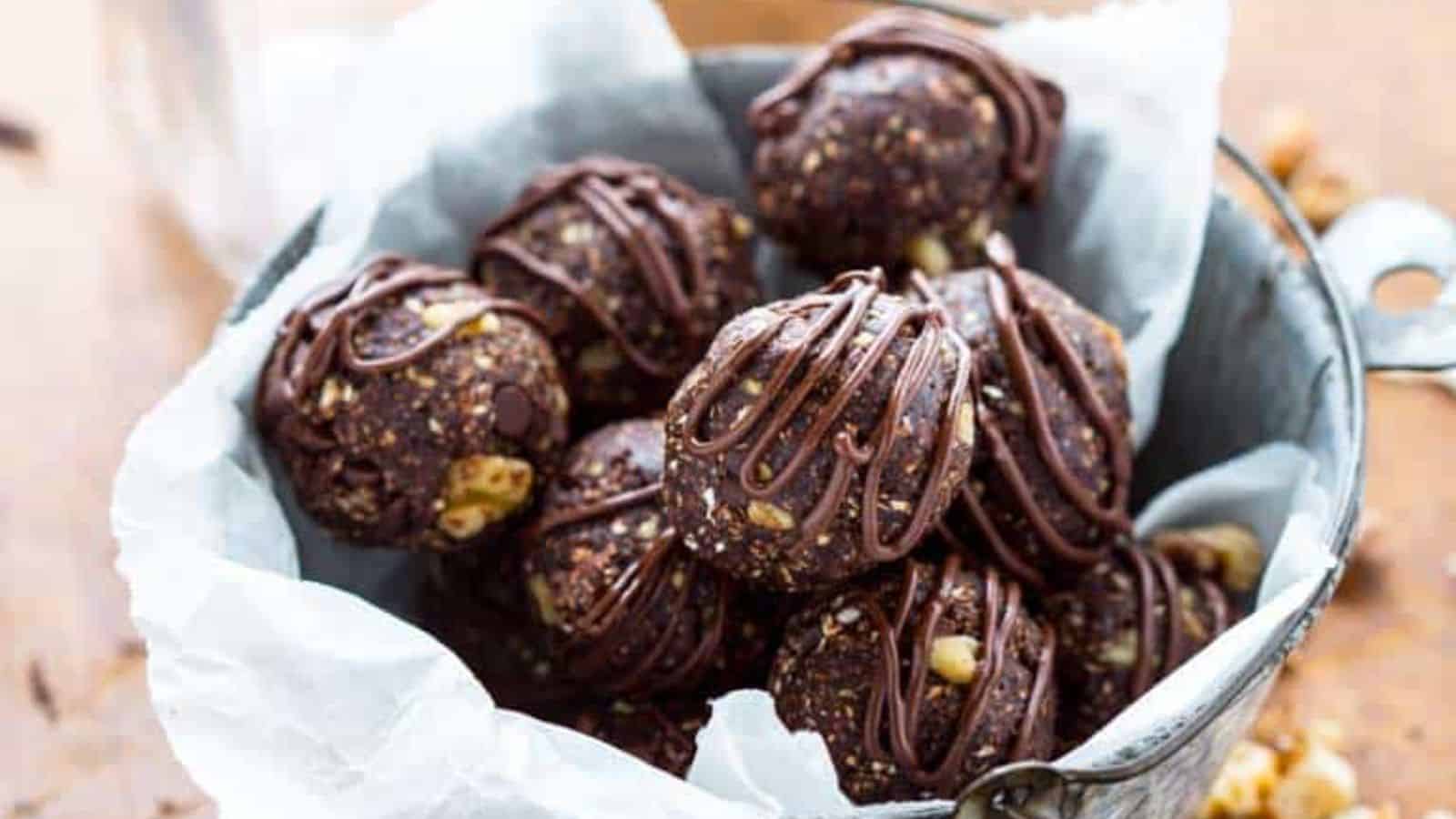 Dark Chocolate Walnut Vegan Energy Balls