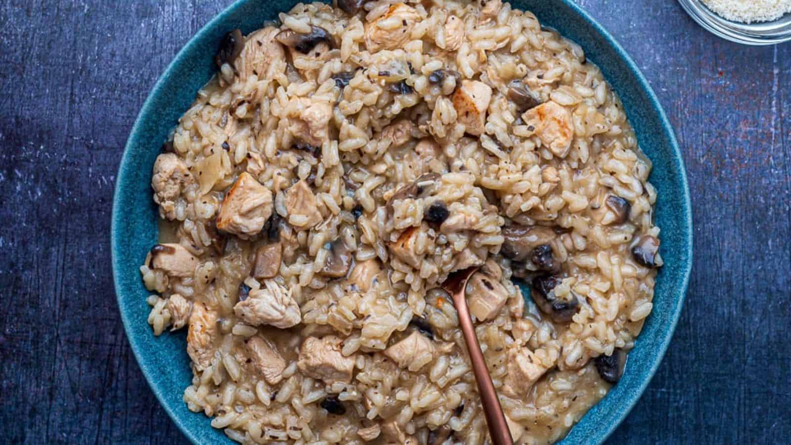 Creamy Chicken Risotto with Mushrooms