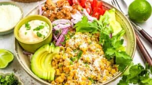 Street Corn Chicken Rice Bowl