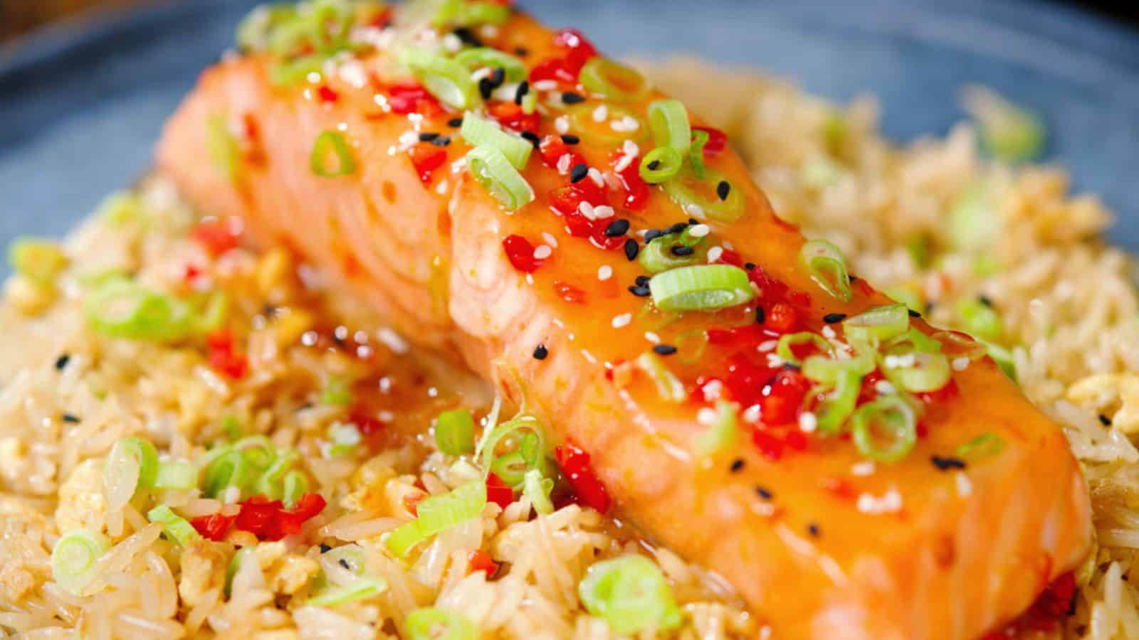 Sweet Chilli Sauce Salmon with Lime