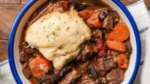 Slow Cooker Beef Stew and Dumplings.