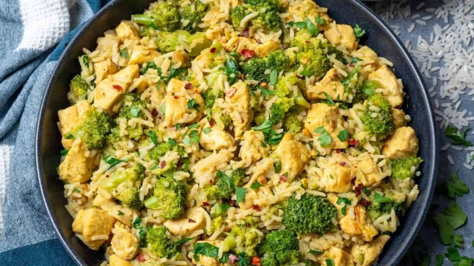 One Pot Curried Chicken Broccoli Rice Casserole
