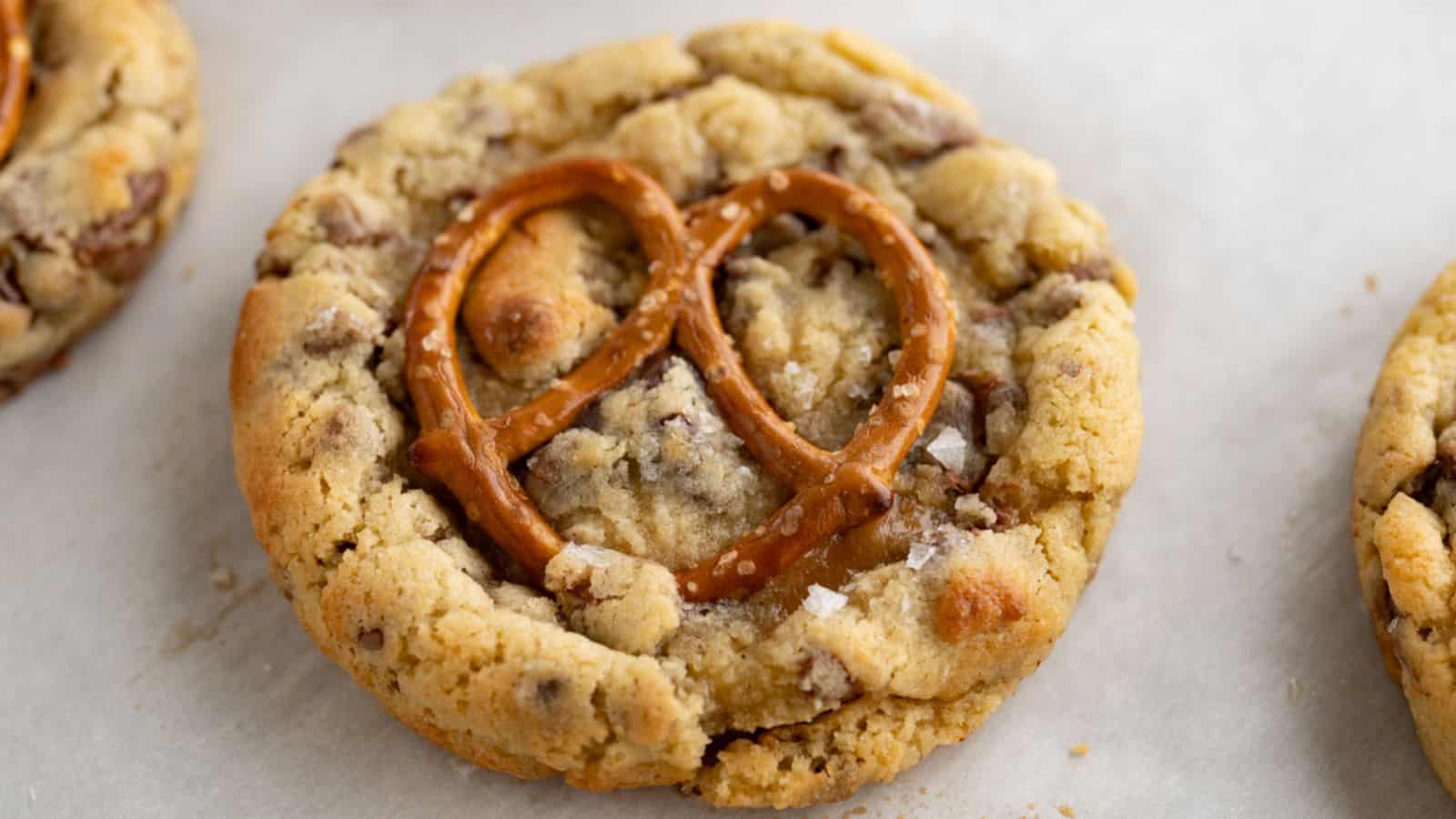Drunken Love Salted Caramel Pretzel Cookies