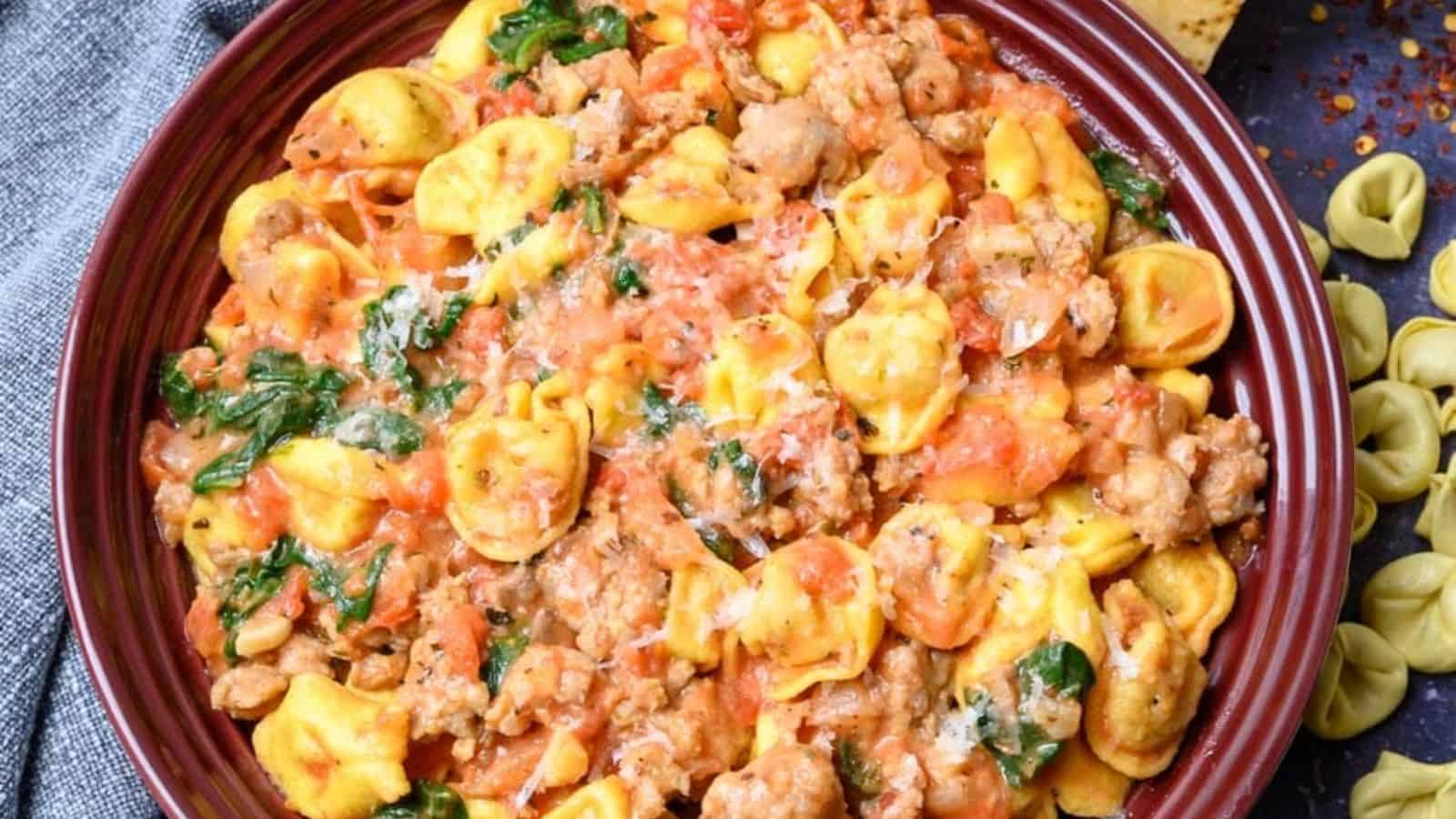 Italian Sausage and Tortellini Skillet