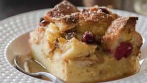 Eggnog Bread Pudding with Warm Whiskey Sauce