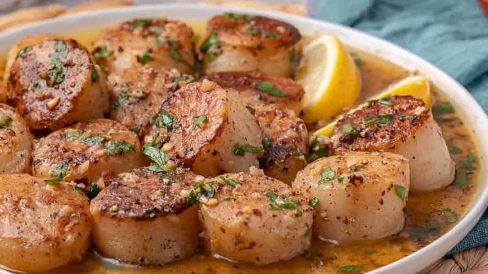 Garlic Butter Cast-Iron Seared Scallops