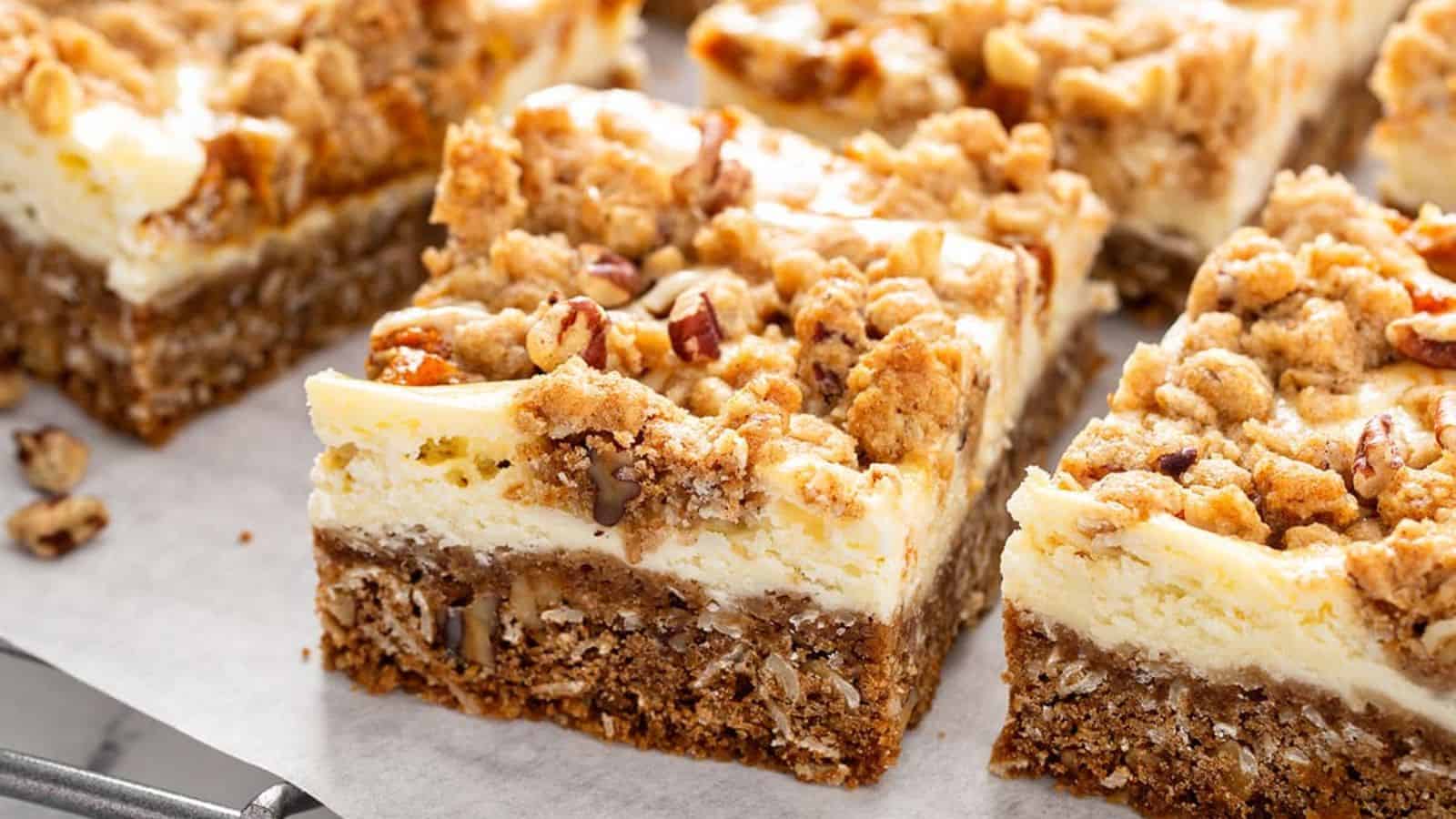 Swirled Pumpkin Cheesecake Bars
