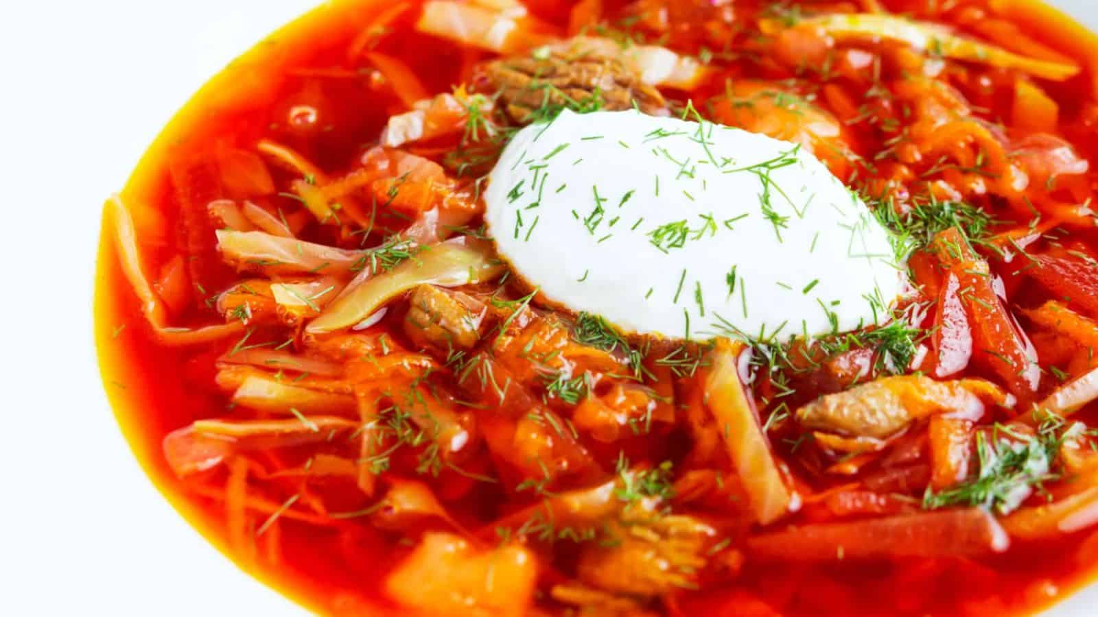 Homemade Borscht Beef and Beetroot Soup