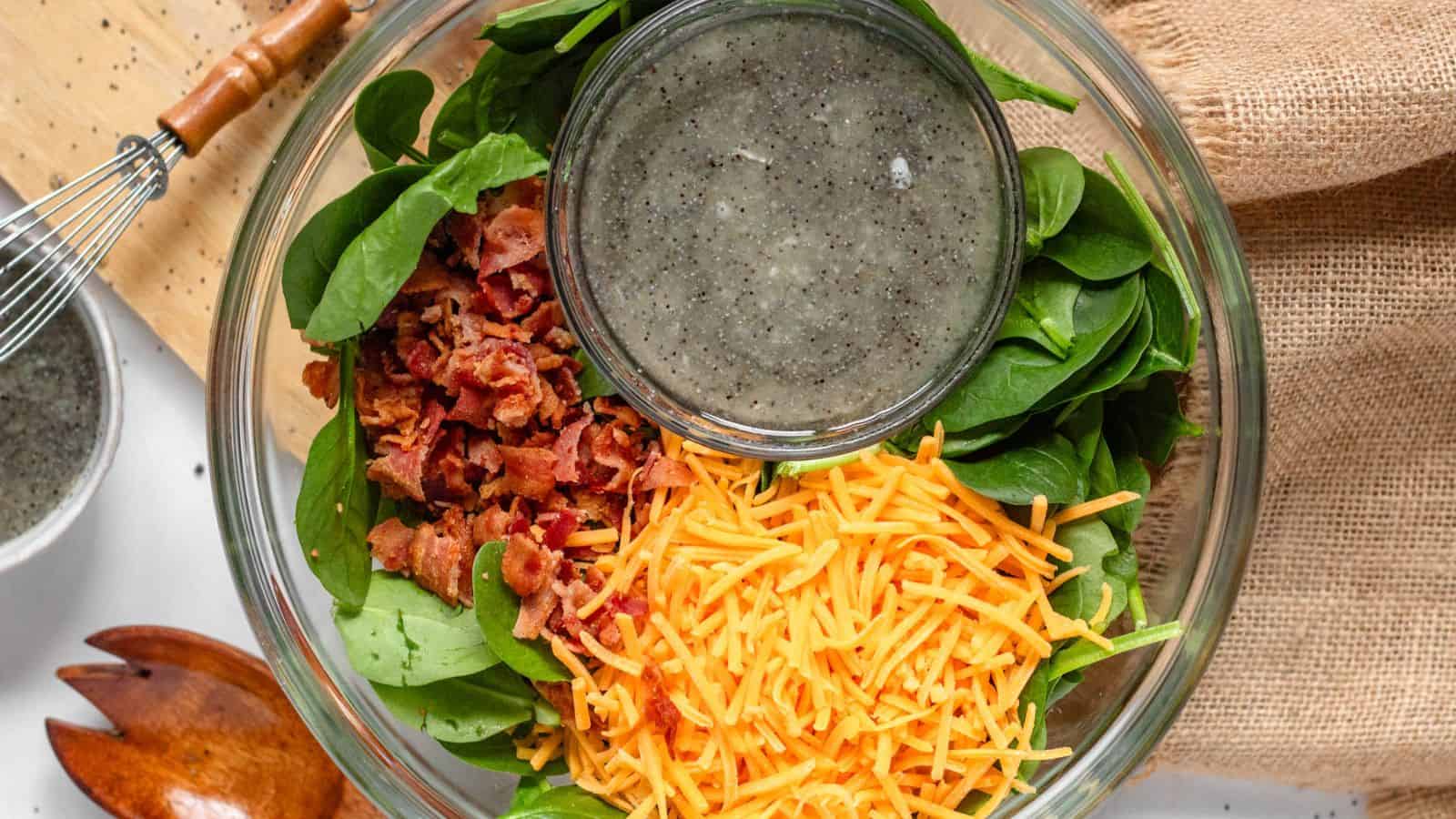 Spinach Salad with Bacon and Sweet Poppy Seed Dressing