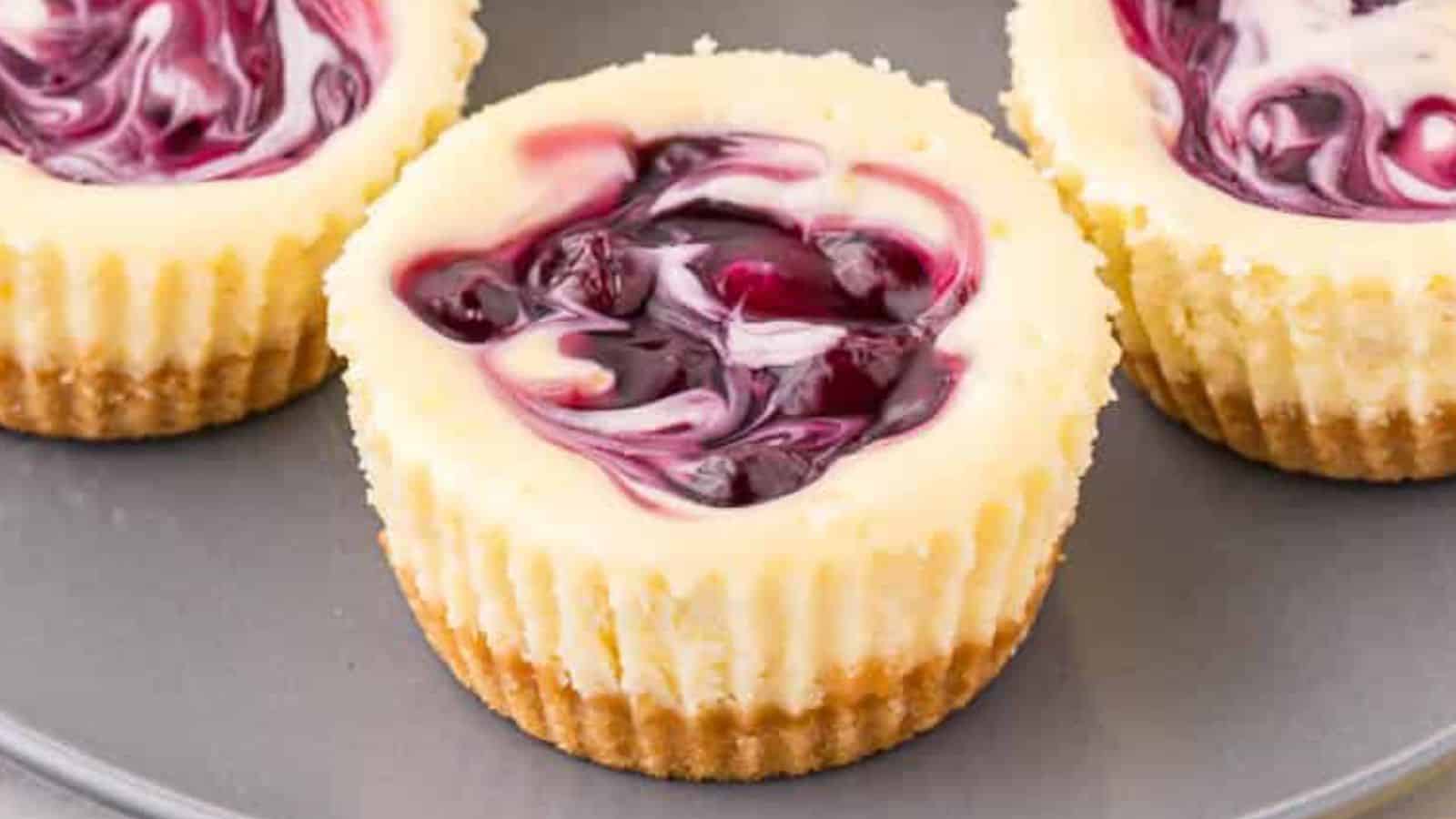 Mini Lemon Blueberry Cheesecakes